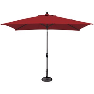 Afuera Living 120&quot Push Button Tilt Umbrella in Black/Really Red