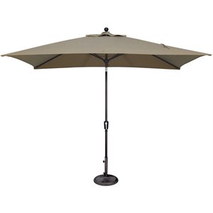 Afuera Living 120&quot Octagon Push Button Tilt Umbrella in Black/Taupe