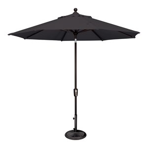 Afuera Living 108&quot Octagon Push Button Tilt Umbrella in Black