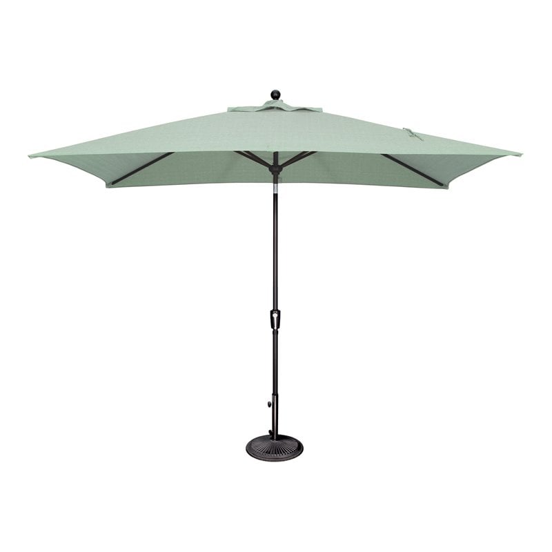 Afuera Living Octagon Push Button Tilt Market Umbrella in Black/Spa