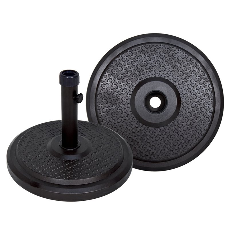 Afuera Living 50 lb Modern Polycrete Umbrella Base in Black Finish