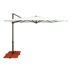 Afuera Living 8.6' Cantilever Umbrella with Cross Bar Stand in Natural