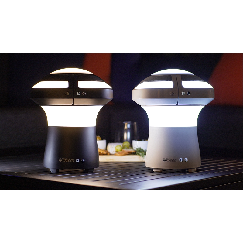 Afuera Living Dual Light & Sound Pod with Bluetooth Speaker in White