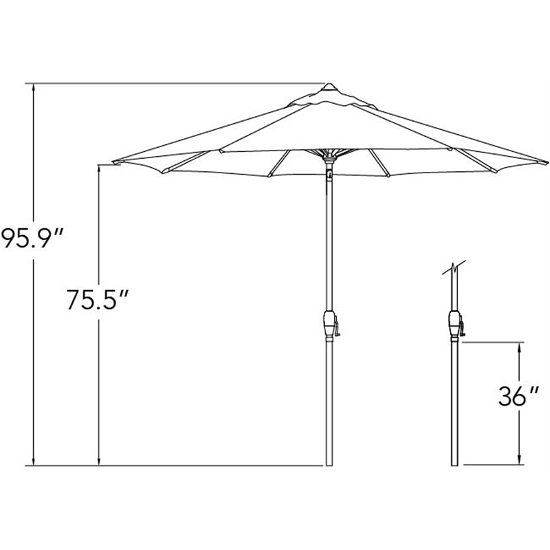 Afuera Living 9' Octagonal Auto Tilt Patio Umbrella in Bronze/Navy