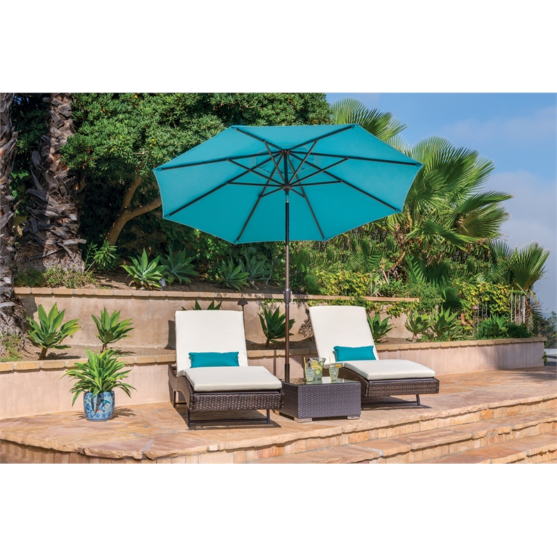 Afuera Living 9' Octagonal Auto Tilt Patio Umbrella in Bronze/Navy