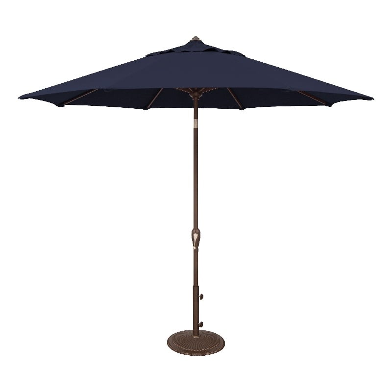 Afuera Living 9' Octagonal Auto Tilt Patio Umbrella in Bronze/Navy
