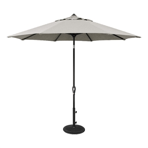Afuera Living 9' Octagonal Auto Tilt Patio Umbrella in Black/Silver