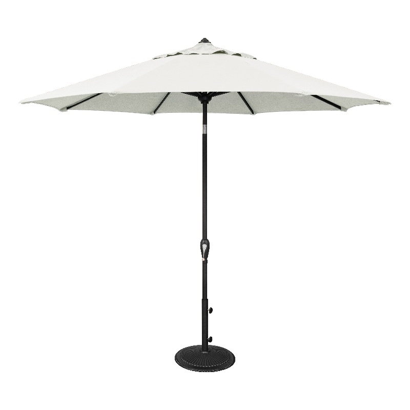 Afuera Living 9' Octagonal Auto Tilt Patio Umbrella in Black/Natural