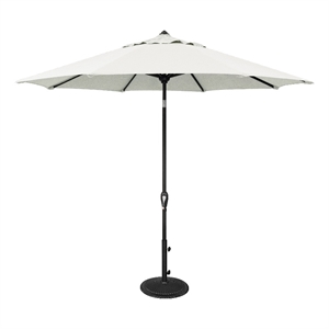Afuera Living 9' Octagonal Auto Tilt Patio Umbrella in Black/Natural