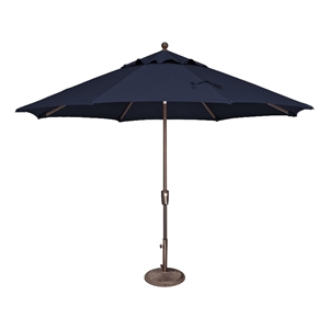 Afuera Living 11' Octagon Push Button Tilt Umbrella in Bronze/Navy
