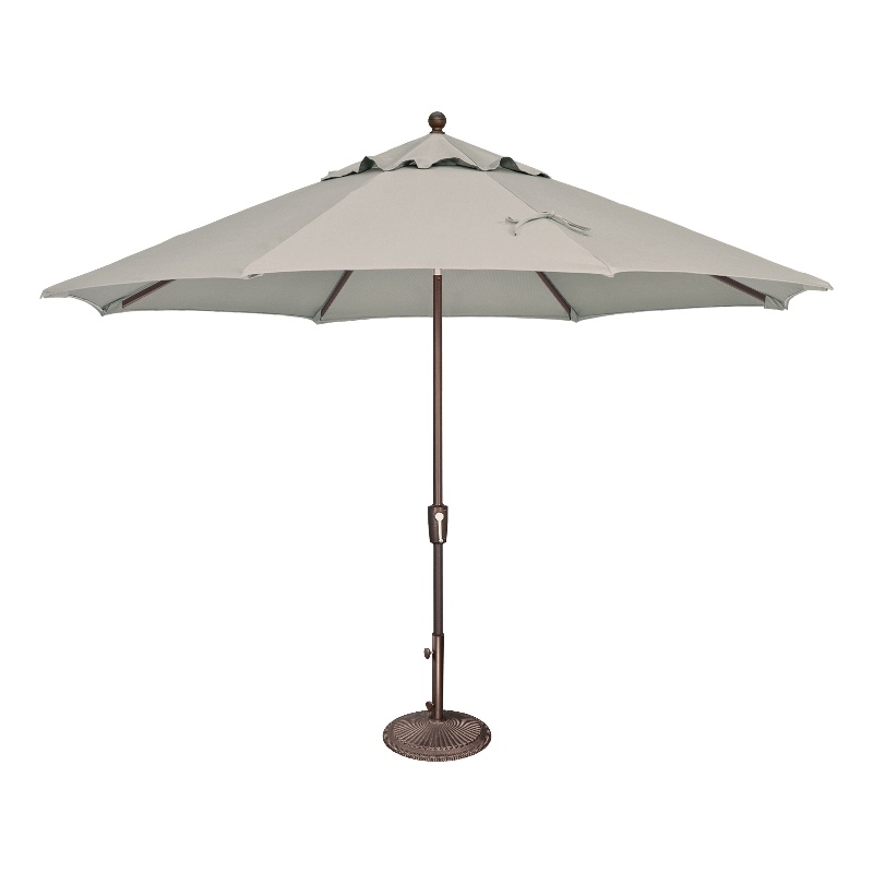 Afuera Living 11' Octagon Push Button Tilt Umbrella in Bronze/Silver