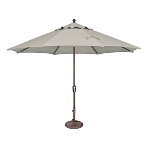 Afuera Living 11' Octagon Push Button Tilt Umbrella in Bronze/Silver
