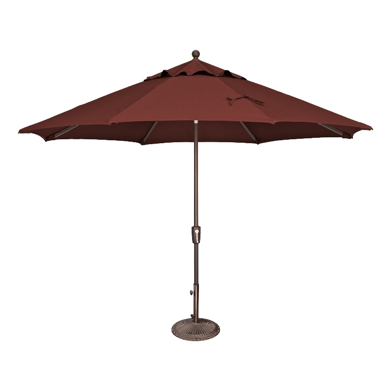 Afuera Living 11' Octagon Push Button Tilt Umbrella in Bronze/Henna