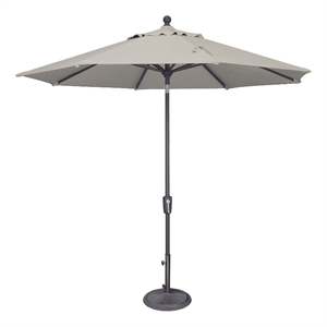 Afuera Living 9' Push Button Tilt Umbrella in Anthracite/Silver