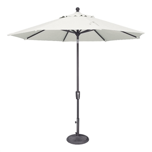 Afuera Living 9' Push Button Tilt Umbrella in Anthracite/Natural