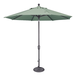Afuera Living 9' Octagon Push Button Tilt Umbrella in Anthracite/Spa