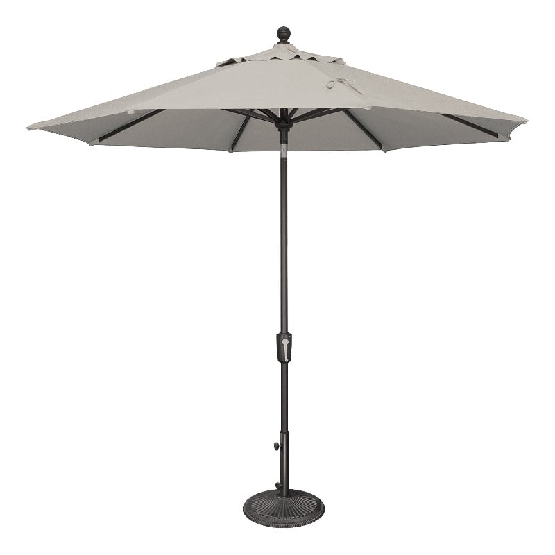 Afuera Living 9' Octagon Push Button Tilt Umbrella in Black/Silver