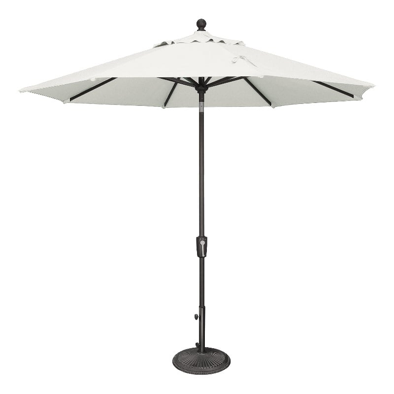 Afuera Living 9' Octagon Push Button Tilt Umbrella in Black/Natural