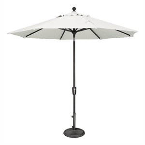 Afuera Living 9' Octagon Push Button Tilt Umbrella in Black/Natural