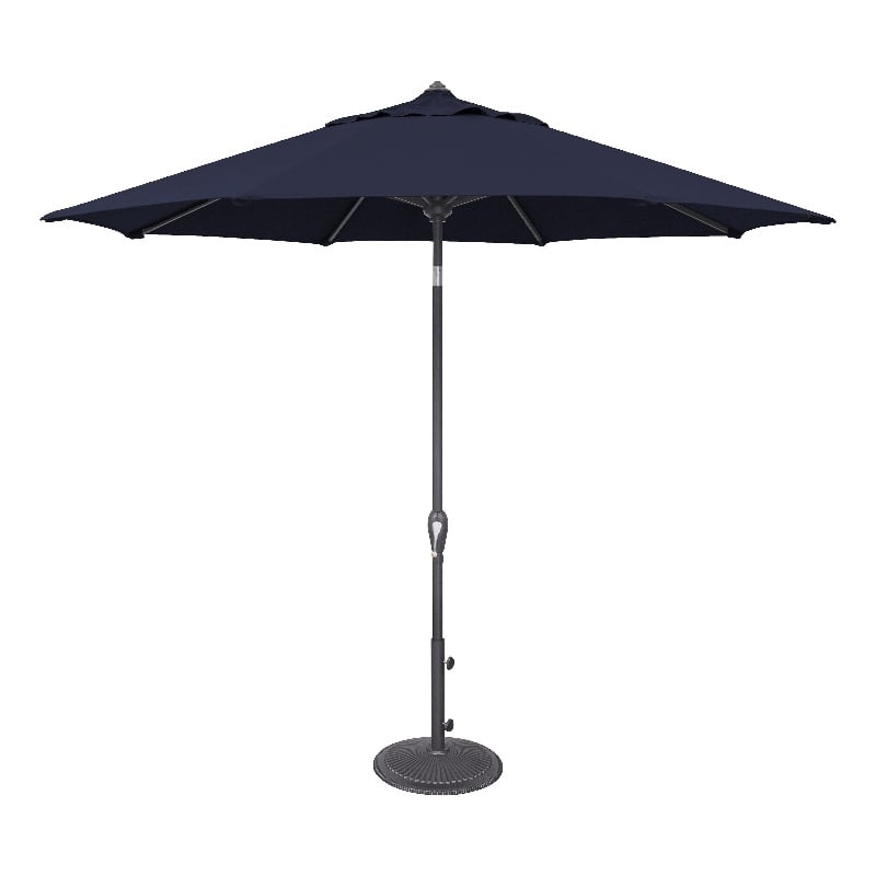 Afuera Living 9' Octagonal Auto Tilt Patio Umbrella in Anthracite/Navy