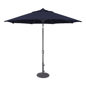 Afuera Living 9' Octagonal Auto Tilt Patio Umbrella in Anthracite/Navy