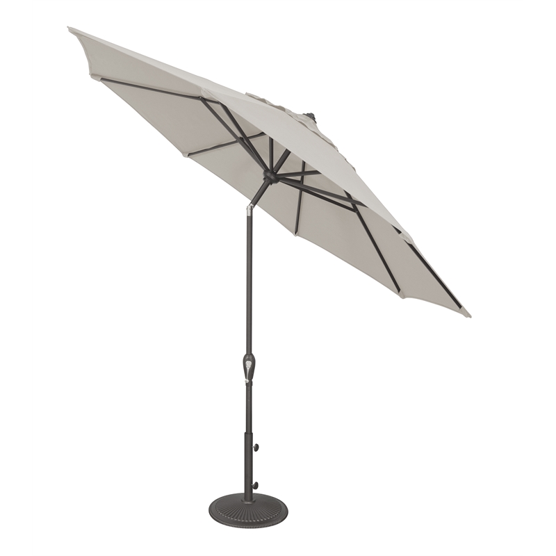 Afuera Living 9' Octagonal Auto Tilt Patio Umbrella in Anthracite/Natural