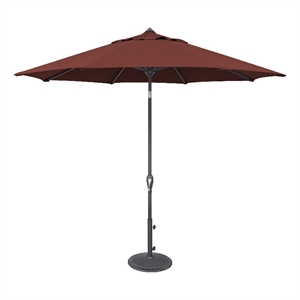 Afuera Living 9' Octagonal Auto Tilt Patio Umbrella in Anthracite/Henna