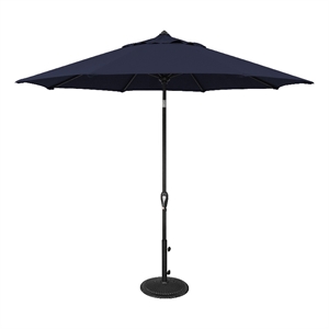 Afuera Living 9' Octagonal Auto Tilt Patio Umbrella in Black/Navy