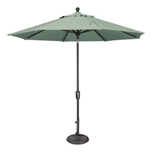 Afuera Living 9' Octagon Push Button Tilt Umbrella in Black/Spa