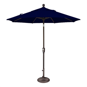 Afuera Living 7.5' Octagon Push Button Tilt Umbrella in Bronze/Navy