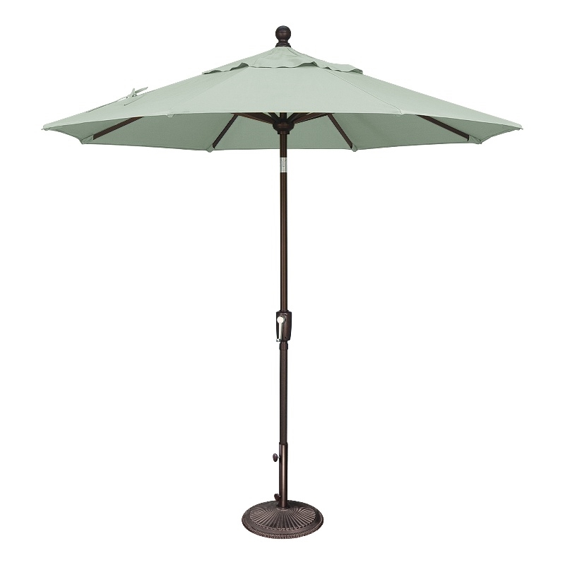 Afuera Living 7.5' Push Button Tilt Umbrella in Bronze/Silver