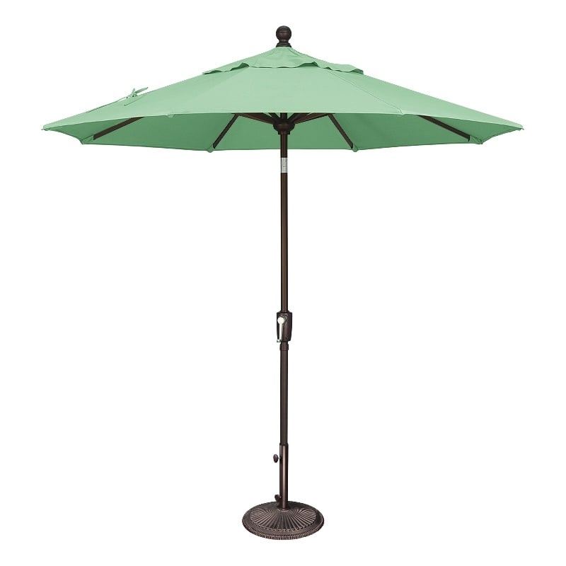 Afuera Living 7.5' Octagon Push Button Tilt Umbrella in Bronze/Spa
