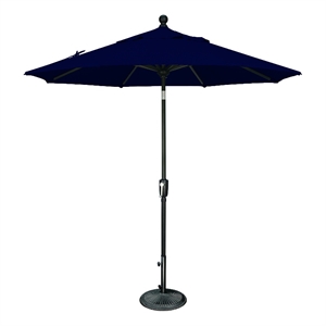 Afuera Living 7.5' Octagon Push Button Tilt Umbrella in Black/Navy