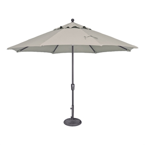 Afuera Living 11' Push Button Tilt Umbrella in Anthracite/Silver