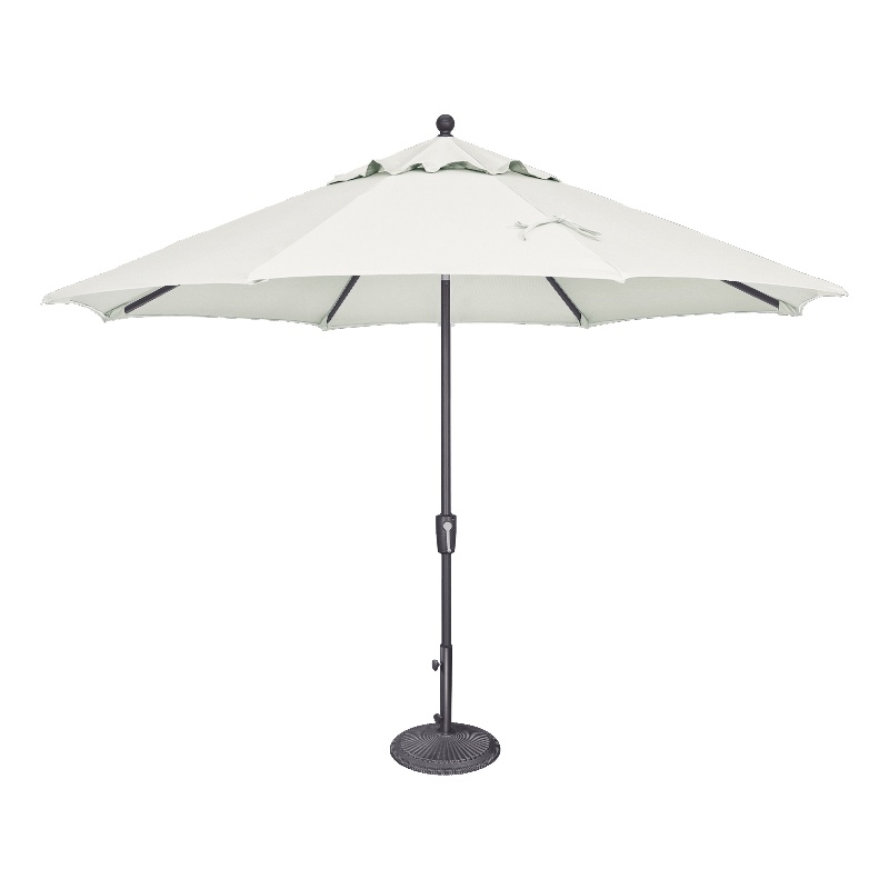 Afuera Living 11' Push Button Tilt Umbrella in Anthracite/Natural
