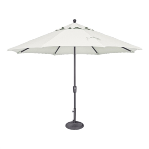 Afuera Living 11' Push Button Tilt Umbrella in Anthracite/Natural