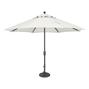 Afuera Living 11' Octagon Push Button Tilt Umbrella in Black/Natural