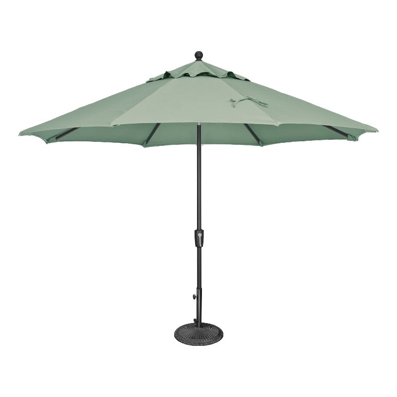 Afuera Living 11' Octagon Push Button Tilt Umbrella in Black/Spa