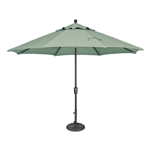 Afuera Living 11' Octagon Push Button Tilt Umbrella in Black/Spa