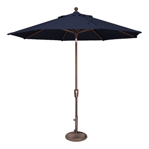 Afuera Living 9' Octagon Push Button Tilt Umbrella in Bronze/Navy