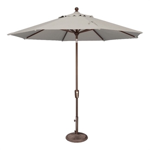 Afuera Living 9' Octagon Push Button Tilt Umbrella in Bronze/Silver