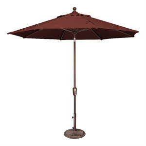 Afuera Living 9' Octagon Push Button Tilt Umbrella in Bronze/Henna