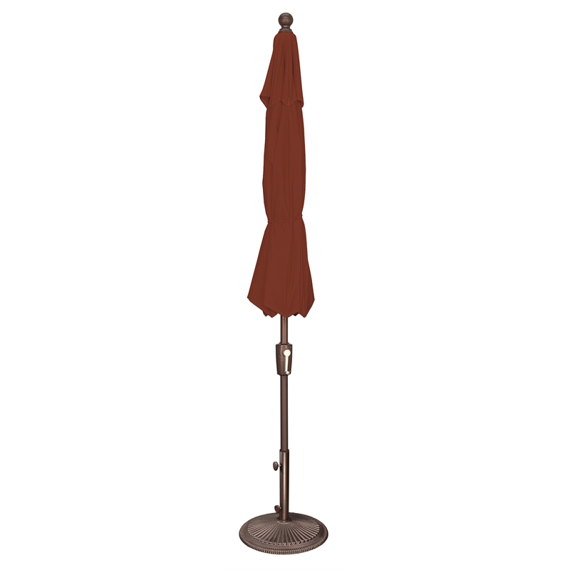 Afuera Living 9' Octagon Push Button Tilt Umbrella in Bronze/Spa