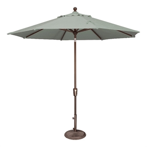 Afuera Living 9' Octagon Push Button Tilt Umbrella in Bronze/Spa