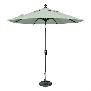 Afuera Living 7.5' Octagon Push Button Tilt Umbrella in Black/Silver