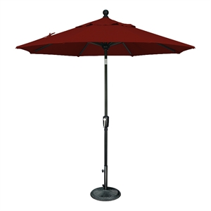 Afuera Living 7.5' Octagon Push Button Tilt Umbrella in Black/Henna