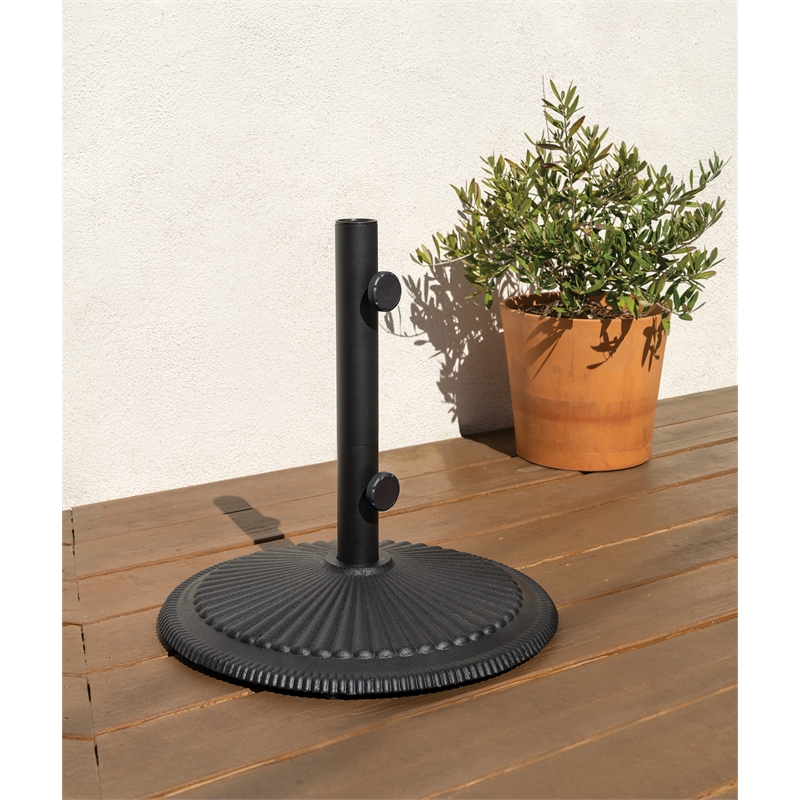 Afuera Living 50 lb Cast Iron Umbrella Base in Anthracite Finish