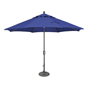 Afuera Living 11' Push Button Tilt Umbrella in Anthracite/Blue Sky