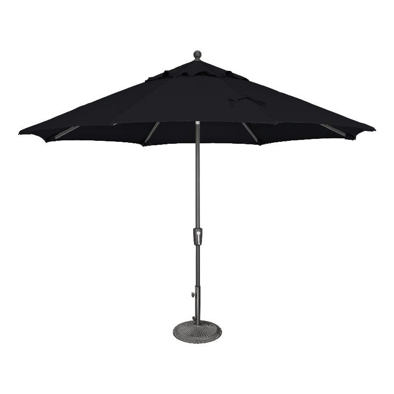 Afuera Living 11' Push Button Tilt Umbrella in Anthracite/Black