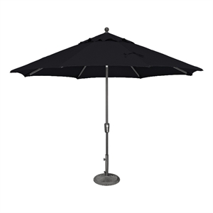Afuera Living 11' Push Button Tilt Umbrella in Anthracite/Black